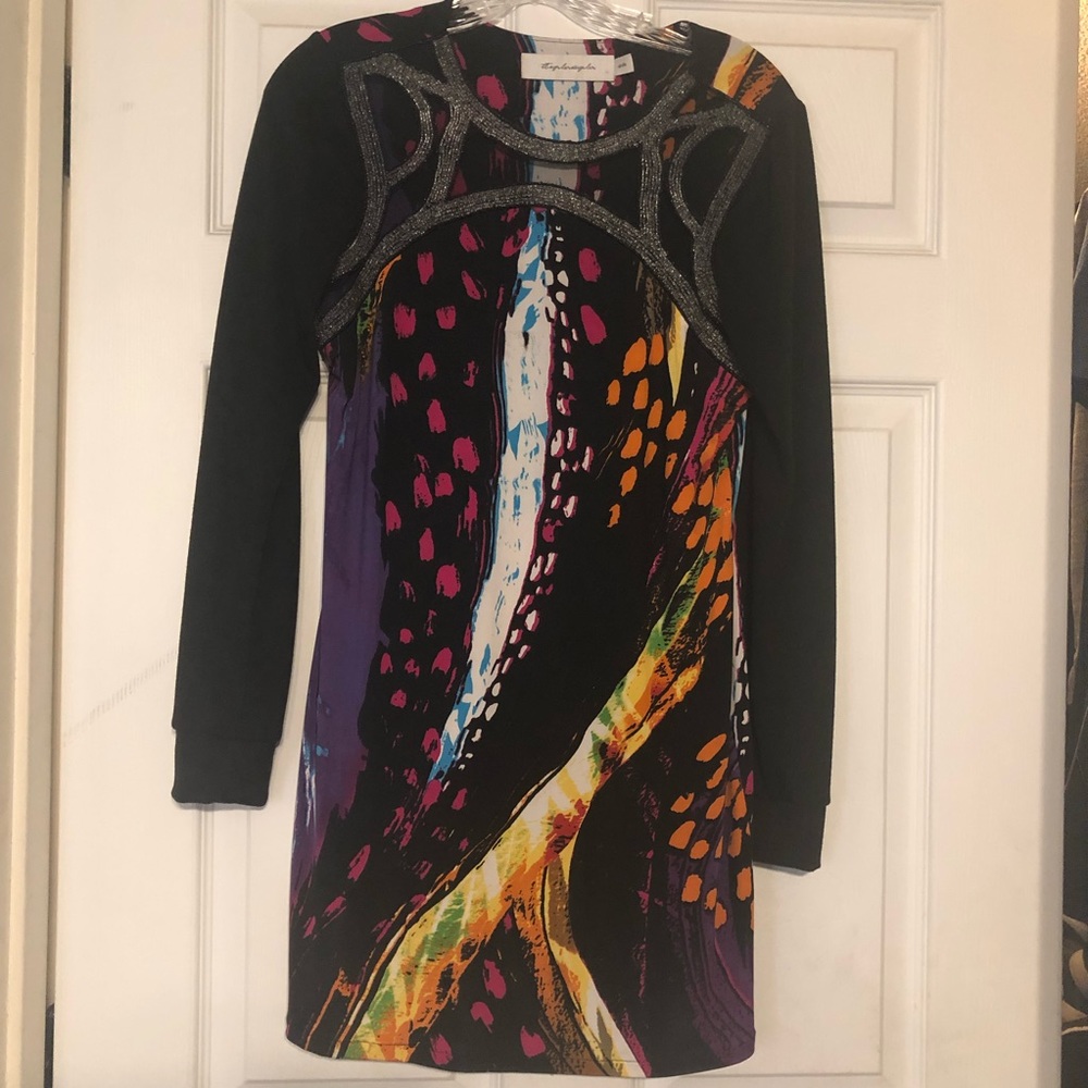 T bags LA beaded mini dress